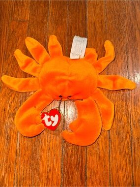 Canadian TY Orange Digger Beanie Baby Crab 1st Gen Tush Tag 3rd Gen Swing Tag